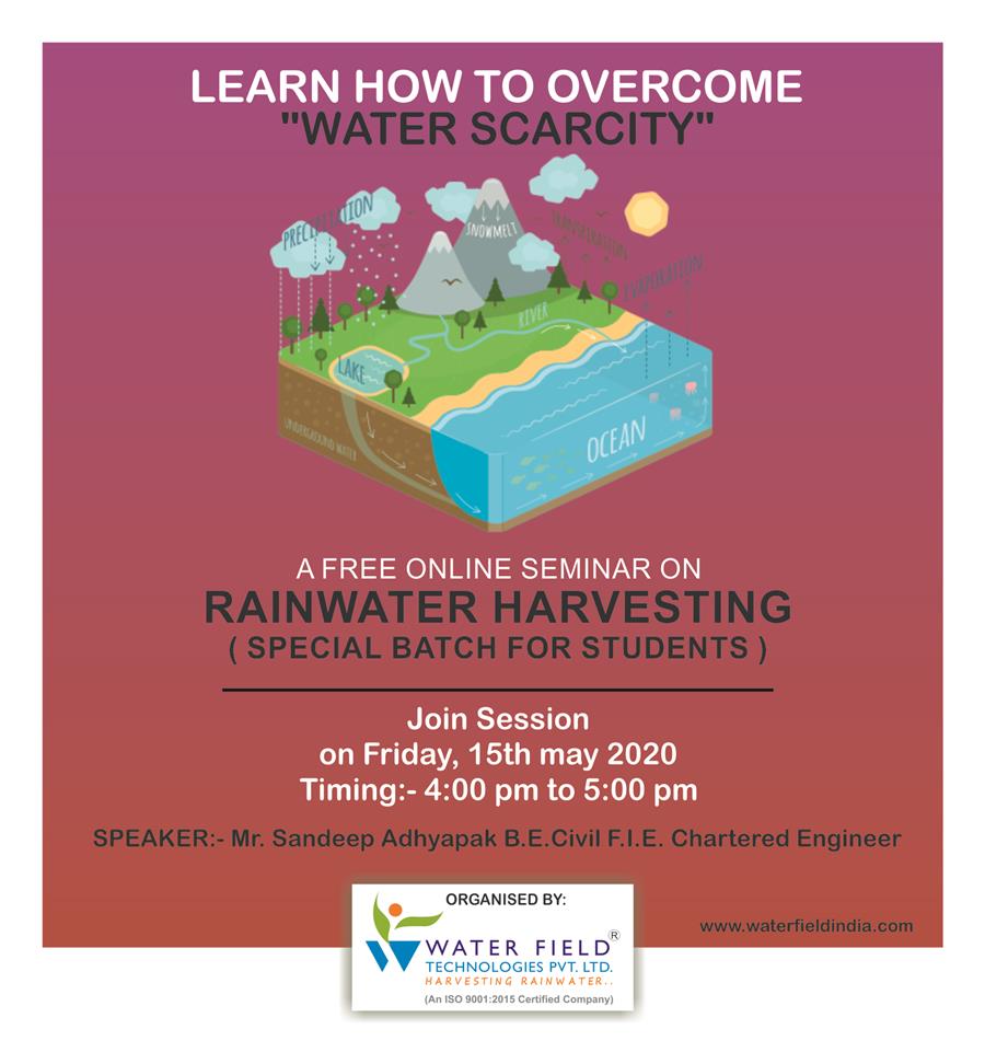 Free Online Seminar On RainWater Harvesting- Student Special Batch